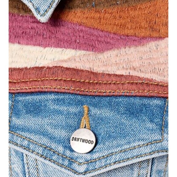 Driftwood Jeans Denim Jacket Arizona Sunrise Womens Plus Size 3X Embroidered NEW - Picture 4 of 16